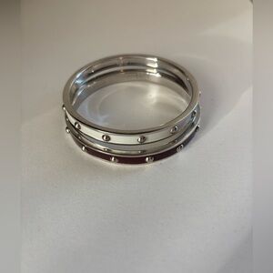 Pair of Coach Silver-Tone Bangle Bracelets